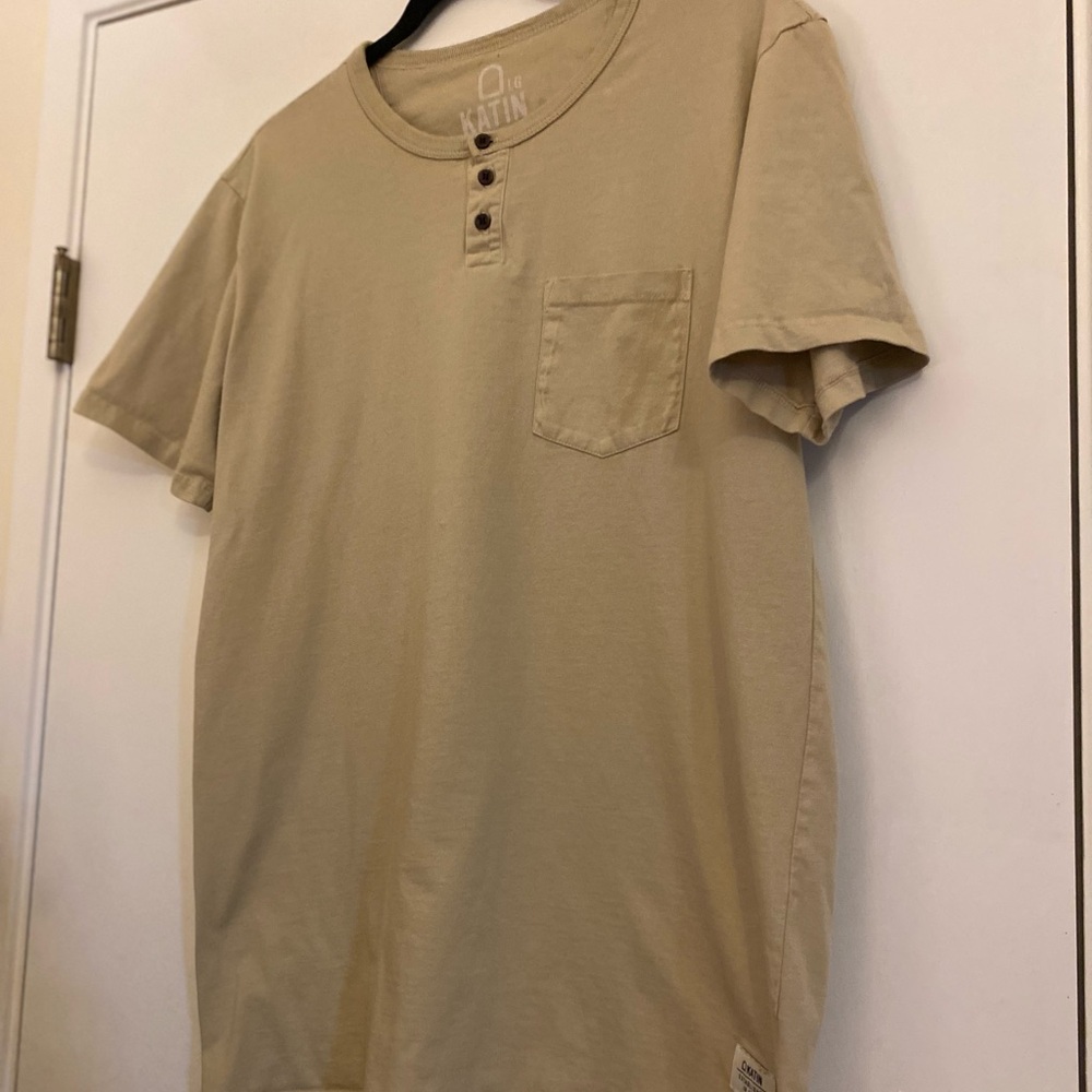 Katin Men's Beige Short Sleeve Henley